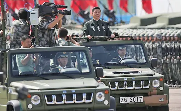  ?? Photo: South China Post ?? President Xi Jinping inspected People’s Liberation Army garrison in Hong Kong on Friday.