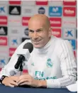  ?? /EFE ?? Zinedine Zidane sonríe en la rueda de prensa.