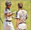  ?? KYLE FRANKO — TRENTONIAN PHOTO ?? Hopewell Post 339’s Drew Brodine, left, and Michael Savas, right, will try to help steer defending champion Hopewell Post 339 to another State Final 8 title.