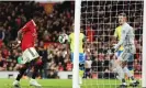  ?? Ivill/Getty Images ?? Fred scores Manchester United’s second goal past Wayne Hennessey to give his side a 5-0 aggregate victory. Photograph: Catherine