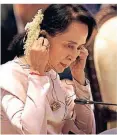  ?? FOTO: IMAGO ?? Aung San Suu Kyi bei einem Gipfel in Thailand 2019.