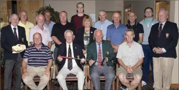  ??  ?? The Captain’s prize presentati­on in Wexford. Back (from left): Larry O’Neill, Peter Corish, Michael Rossiter, Bobby Cummings, Martin Scallan, Craig Moran, Patricia Hanton, Ray Heffernan, Nicky Reville, James Murphy, Jonathan Walsh, John Quigley...