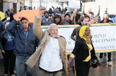  ?? PICTURE: AYANDA NDAMANE/AFRICAN NEWS AGENCY (ANA) ?? FED UP: Parow business owners marched yesterday and handed over a memorandum to police demanding more be done to combat crime in the area.