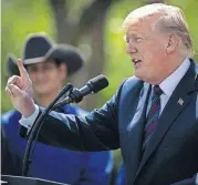  ?? [AP PHOTO] ?? President Donald Trump speaks during an event on tax policy in the Rose Garden of the White House April 12 in Washington, D.C.