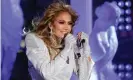  ??  ?? Jennifer Lopez performs in Times Square in New York City on 31 December 2020. Photograph: Reuters