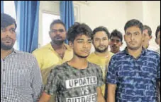  ?? HT PHOTO ?? The accused in the custody of special task force of the Haryana Police in Gurugram on Saturday.