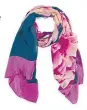  ?? ?? Pink peonie bamboo scarf, £30.
Dreamy peonies midlength kimono, £99.