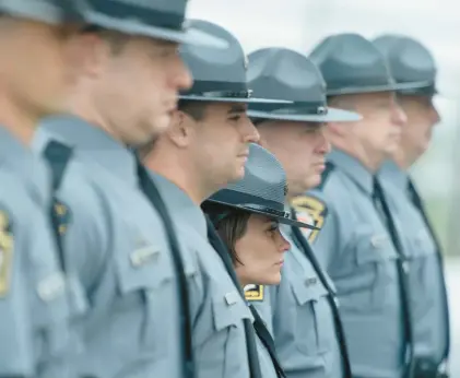  ?? RICK KINTZEL/THE MORNING CALL ?? The Pennsylvan­ia State Police had only 1,000 applicants last year, a big decline from 1995 when more than 10,000 applicants competed for a job.