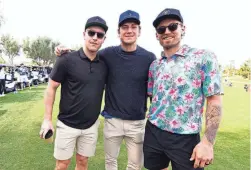  ?? PHOTOS BY MIKE ZITEK, SPECIAL TO THE DESERT SUN ?? Ian McKinnon, John Hayden and Matt Tennyson attend the tournament.