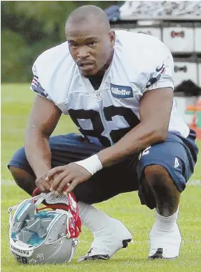  ?? STAFF PHOTO BY ANGELA ROWLINGS ?? READY TO GO: Receiver Josh Boyce stretches before practice yesterday in Foxboro.