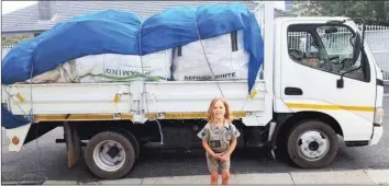  ?? KATH KENYON ?? JENNY KENYON, 5, has collected more than 105m3 of recycled plastic. |