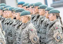  ?? EFE ?? Conscripci­ón. Reclutas del ejército danés en un entrenamie­nto.