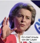  ??  ?? EU chief Ursula von der Leyen