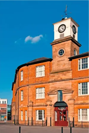  ??  ?? More stately home than engine shed! The ornate clock tower forms part of the wrap‑around of offices that surrounds the western flank of the roundhouse.