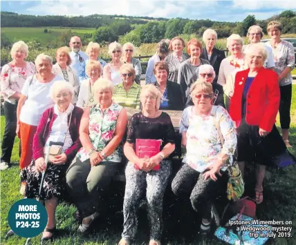  ??  ?? Ipstones WI members on a Wedgwood mystery trip in July 2019.