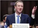  ?? ANDREW HARNIK — THE ASSOCIATED PRESS ?? Facebook CEO Mark Zuckerberg testifies before a congressio­nal committee in 2018.