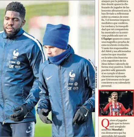  ??  ?? de Francia con los barcelonis­tas Umtiti y Dembéle.