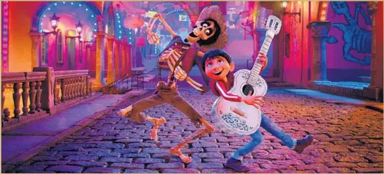  ?? Disney / Pixar ?? THE DAY of the Dead-themed “Coco,” an internatio­nal blockbuste­r, is up for two Oscar nomination­s: original song (“Remember Me”) and animated feature film.