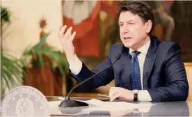  ??  ?? ANSA
Conferenza stampa.
Il presidente del Consiglio Giuseppe Conte