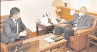  ??  ?? ISLAMABAD
Advisor to the Prime Minister on Commerce & Investment Abdul Razak Dawood in a meeting with Aybek Arif Usmanov Ambassador of Uzbekistan to Pakistan. -APP
