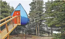  ?? OLIVIA JOMPHE ?? Ôasis, small pods sitting upon either stilts or a deck like this one in Quebec, are a new addition to Parks Canada's camping roster.