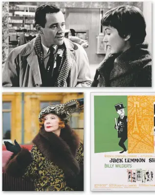  ?? Downton ?? “We would spend hours after work — after shooting — talking just about life,” says Shirley MacLaine of Jack Lemmon and The Apartment (1960); lower left, as Martha Levinson in Abbey (2012-2013)