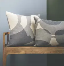  ??  ?? The Refined Layers includes pillows and throws made from natural fibres.