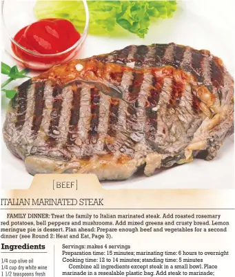  ??  ?? ITALIAN MARINATED STEAK