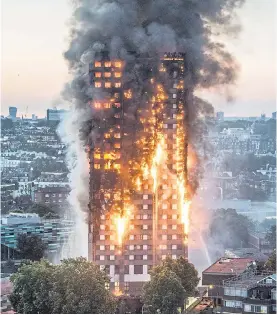  ??  ?? The inferno destroyed Grenfell Tower leaving the victims badly traumatise­d