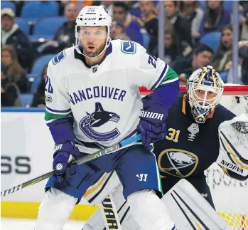  ?? JEFFREY T. BARNES/THE ASSOCIATED PRESS FILES ?? Thomas Vanek has given the Canucks a jolt of offensive creativity, which the team will certainly need now that star forward Bo Horvat will be out for more than a month.