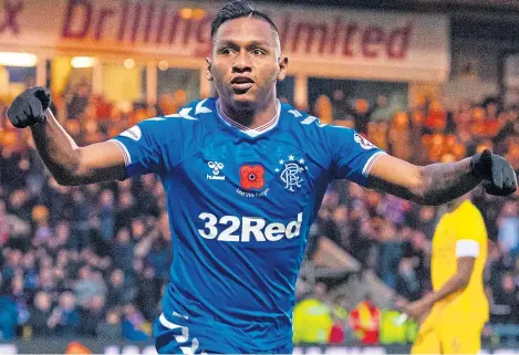  ??  ?? Alfredo Morelos has scored 22 goals so far this season – but has been linked with a move away from Ibrox. SNS.