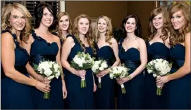  ??  ?? Jane French of San Diego; Tara Waite of Chicago; Elizabeth McCray and Emily McCray, both of Little Rock and sisters of the bride; Mary Catherine Paulus of Palo Alto, Calif. and Laura Sanders of London, England, cousins of the bride; and Melissa McCray...