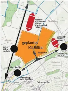  ?? GRAFIK: STADT BIBERACH/GEM ?? Die Grafik zeigt das geplante IGI Rißtal (orange).