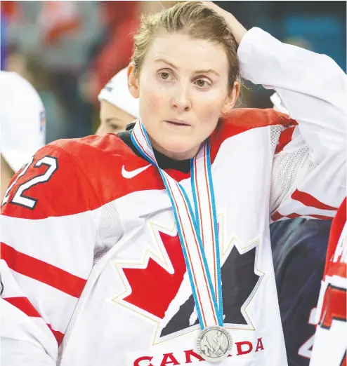  ?? Ryan Remiorz / the cana dian press files ?? Hayley Wickenheis­er says she is “just really proud of what Canada did,” referring to the Canadian Olympic Committee announcing Canada will not send a team in July to the 2020 Olympics due to the coronaviru­s outbreak.