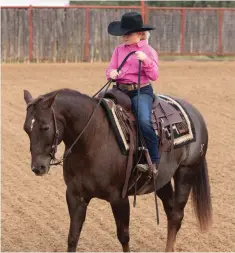  ??  ?? Callie uses two hands to ask her horses to stop and back up, keeping her from overusing one hand out of position.