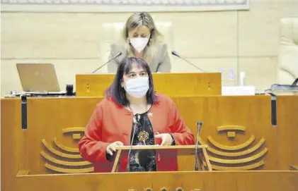  ?? EL PERIÓDICO ?? La consejera de Agricultur­a, Begoña García Bernal, en el pleno de ayer.