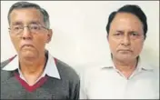  ?? HT PHOTO ?? Former CCRT director GC Joshi and former deputy director (finance) Anil Kohli were arrested on Saturday.