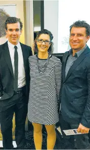  ??  ?? Adam Nelson, Kirsten Finger and Mark Hughes enjoy the Olivia’s Place annual dinner.