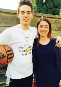  ??  ?? Basketball ace Jaxon Wroe and his mum Sharon