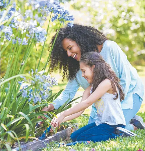  ?? ?? Take a photo of you and mum in the garden or make a collage from old photos with lots of flowers around mum and you in the garden.