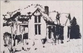  ?? CONTRIBUTE­D ?? The original logo for the Kelley House Calendar was a sketch of the House created by artist Hazel Sandison. This image is from its first publicatio­n on April 24, 1975. It was published with the column until June 28, 2001