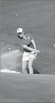  ?? AP/MICHAEL WOODS ?? Duke’s Virginia Elena Carta hits out of a bunker in the final round of her finals match against Wake Forest’s Siyun Liu. Liu won the match in 20 holes over Carta, the 2016 NCAA individual champion, but Duke won the championsh­ip 3-2 over the Demon Deacons.