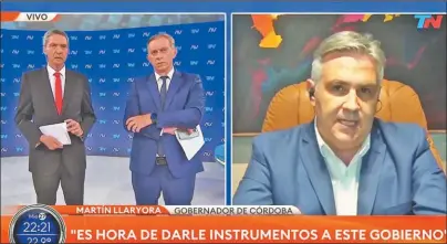  ?? ?? EN TN. El gobernador aseguró que es necesario acompañar a la gestión del presidente Javier Milei, pero que se debe evaluar la continuida­d de las medidas de shock.