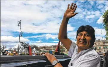  ?? PEDRO PARDO AFP/Getty Images ?? EVO MORALES, shown in exile in Mexico City this week, maintains that he is still Bolivia’s president.