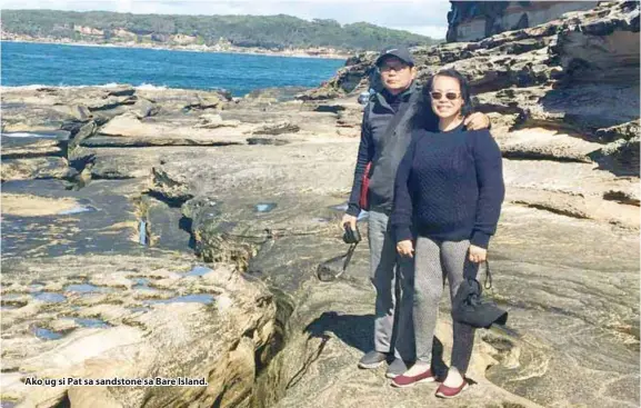  ??  ?? Ako ug si Pat sa sandstone sa Bare Island.