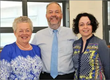  ?? ALL PHOTOS KEN FINEGAN OFI ?? Margaret Deegan, Deputy Principal of Ó Fiaich Institute, Pádraig McGovern, Principal of Ó Fiaich Institute and Audrey Flood, new Deputy Principal of Ó Fiaich College.