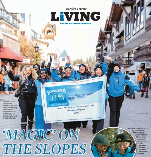  ?? ?? Ski clubs from across the country march in the parade during the National Brotherhoo­d of Skiers’ Soul on the Snow summit in Vail, Colorado.