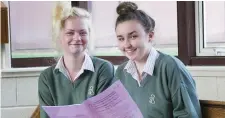  ??  ?? Leaving Cert students Rachel O’Sullivan and Ciara McGann after sitting English Paper 1 at Presentati­on Secondary School, Ballypheha­ne. Photo: Daragh Mc Sweeney/Provision