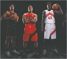  ?? TORONTO RaPTORS ?? The Toronto Raptors have released three of the five jerseys they will sport for the 2020-21 NBA season.