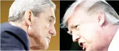  ??  ?? This combinatio­n of photos shows Mueller (left) ; and Trump. — AFP photo